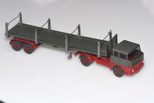 Wiking Henschel HS 14 Rungen-Sattelzug  olivgrün/rot