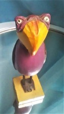 Vogel Papagei Figur Holz Karikatur Deko Cartoon geschnitzt handbemalt Vintage