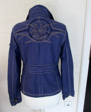 jeansjacke sommer jacke TIMEZONE M 38-40 blau rücken patches Stickerei Baumwolle
