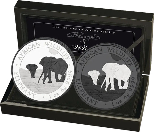Silber somalia elefant - elefant, black