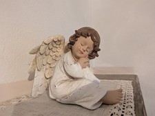 Engelfigur sitzend – schlafender Engel – Dekofigur – Shabby Vintage