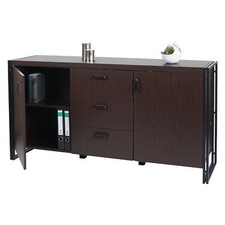 B-Ware Sideboard MCW-A27, Kommode Schrank, 2 Staufächer MDF Metall dunkelbraun