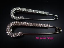 Ponchonadel Brosche Anstecknadel Tuchnadel Strass Kristall silber goldfarben AM