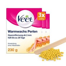 Veet Warmwachsperlen 3er Pack Bienenwachs Wachserhitzer Wasserbad 3 x 230g