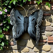 Gartenfiguren große Tiere - Schmetterling handgefertigt Metall wetterfest 35cm