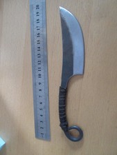 Handgeschmiedetes Mittelalter-Messer mit Lederummantelten Griff