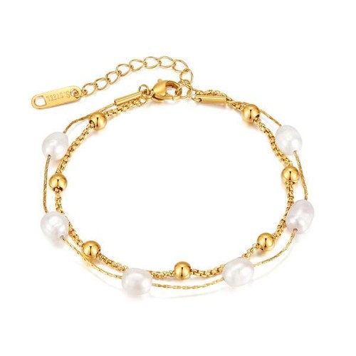 Armband gold vergoldet perlen - gold,