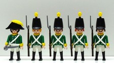5 x GARDE SOLDAT GRÜN GELB PLAYMOBIL zu Tschakko Napoleonic Carcel Custom RAR !