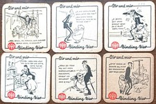 6 verschiedene alte Bierdeckel