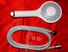 Kopfbrause Dusch Schlauch Brause Wannen set Schütte Liana Handbrause Weis Chrom