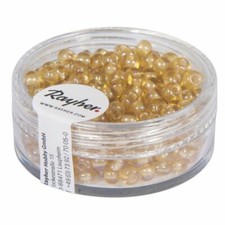 Rocailles mit Silbereinzug + Rainbow Perle Perlen ø 4mm 17g honiggelb Rayher 