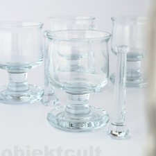 1x Holmegaard Globetrotter Grogglas+Stößel Rührstab M.Bang Skips 70s Trinkglas