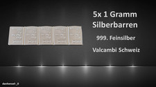 5x 1g Silberbarren Silber 999