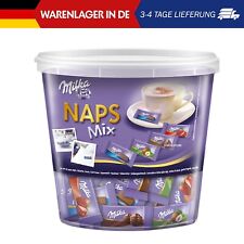 Milka Naps Mix Mini Schokoladentäfelchen Alpenmilch Erdbeer Haselnuss 1 kg Dose