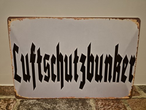 Luftschutzbunker blechschild - luftschutzbunker,