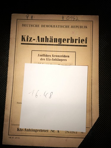 Ddr kfz brief traktor dehne - ddr,