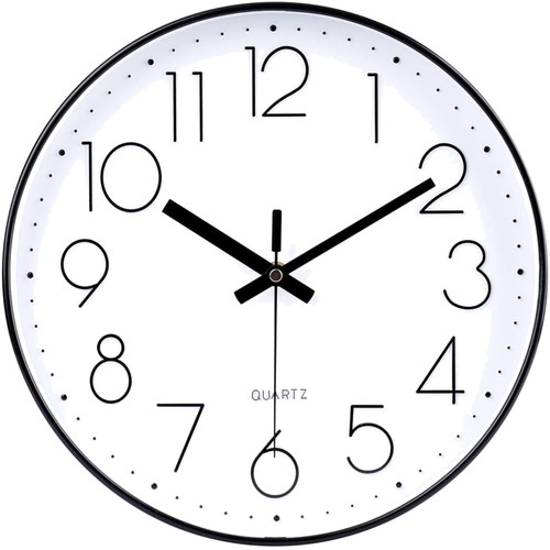 Wanduhr schwarz modern - schwarz, quarz