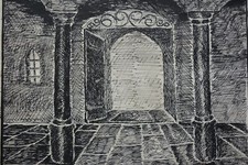 Zeichnung, Tinte, Architektur