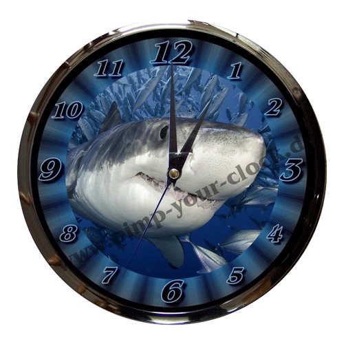 Mega wanduhr weiße hai - ",