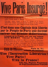PLAKAT PARIS AUFSTÄNDISCHE