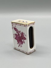 VINTAGE HEREND APPONYI PURPUR PORZELLAN STREICHHOLZHALTER GOLDVERZIERT - B.1.4