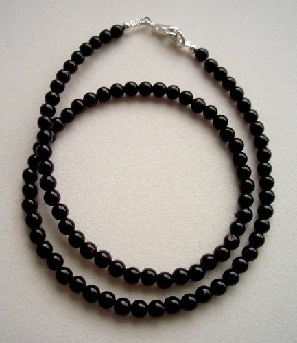 Turmalin kette schwarz - schwarz, 925