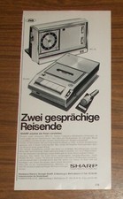 Seltene Werbung vintage SHARP BPC-12 Uhrenradio RD-402 Cassetten-Recorder 1969