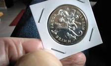 20 Mark  DDR   1986     Gebrüder Grimm.   "Gestiefelte Kater".    Silber.  ST.