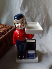 Bellboy PHILIP MORRIS Visitenkarten Page in Livree 23,5cm Keramik Gastro Werbung