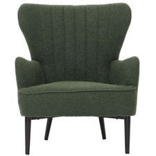 B-Ware Lounge-Sessel MCW-K37, Ohrensessel Retro Bouclé 600g/m², grün