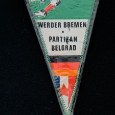 Werder Bremen Wimpel 1965 Partizan Belgrad Signiert Ultra-Selten Landesmeister