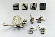 Warhammer Fantasy Echsenmenschen Salamander mit vier Skink-Treibern