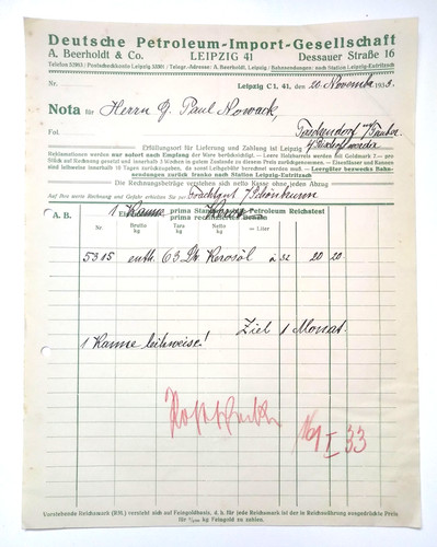 Rechnung 1939 deutsche - 1939,