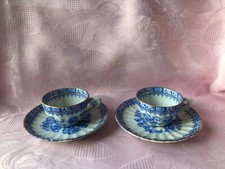 China Blau, 2 Mocca Tassen Porzellan,