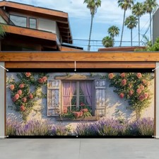 Rustikaler Blumengarten Garage