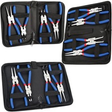 TECPO SPRENGRINGZANGEN SET 4 TEILE SEEGERINGZANGE SICHERUNGSRING-ZANGE bis 225mm