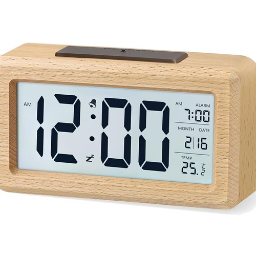 Wecker digital holz mit - holz,