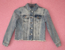 Jeansjacke für Mädchen Gr. 134 mit Wendepailletten auf dem Rücken von S. Oliver