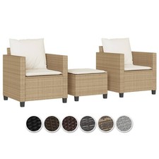 3-tlg. Poly Rattan Garten