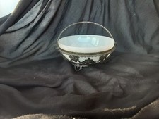 Antike Altsilberne Glasschale mit Henkel