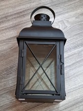 große Laterne Windlicht Metall neu schwarz Standlicht 