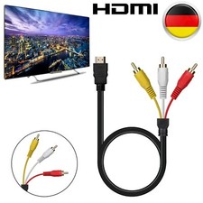 HDMI Auf 3 RCA AV Kabel Adapter Audio Cinchstecker HD TV 1080P Scartstecker DE