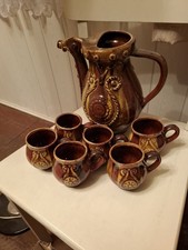 DDR Weinset Bowleset Set 6 Becher 1 Kanne Tonset Tonkrug