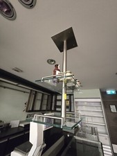 GASTRONOMIE GASTRO REGAL HÄNGEND DECKE EDELSTAHL  L 97 x B 50 cm 2 GLAS ETAGEN