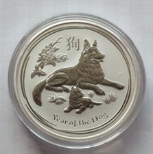 Australien 8 Dollar 2018 ° Lunar II. Hund ° 5 oz. 9999/1000 Silber
