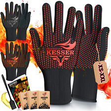 KESSER® Grillhandschuhe hitzebeständig BBQ Ofenhandschuhe Schutz Koch Handschuhe