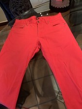 H&M GOLFHOSE M.SEITENTASCHEN HERRENHOSE ROT 32 SLIM HOSE JEANSHOSE BAUMWOLLHOSE
