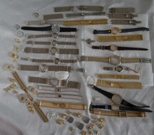 Konvolut Uhrenarmband, Ersatzteile, Armband Uhr, Metall Farbe Gold / Silber