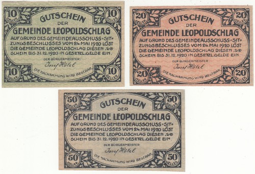 Notgeldscheine der gemeinde - notgeldscheine,