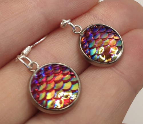 Ohrschmuck mit acryl cabochons - ohrschmuck, acryl-cabochons